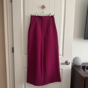 Zara Magenta High-Waist Wide-Leg Pants